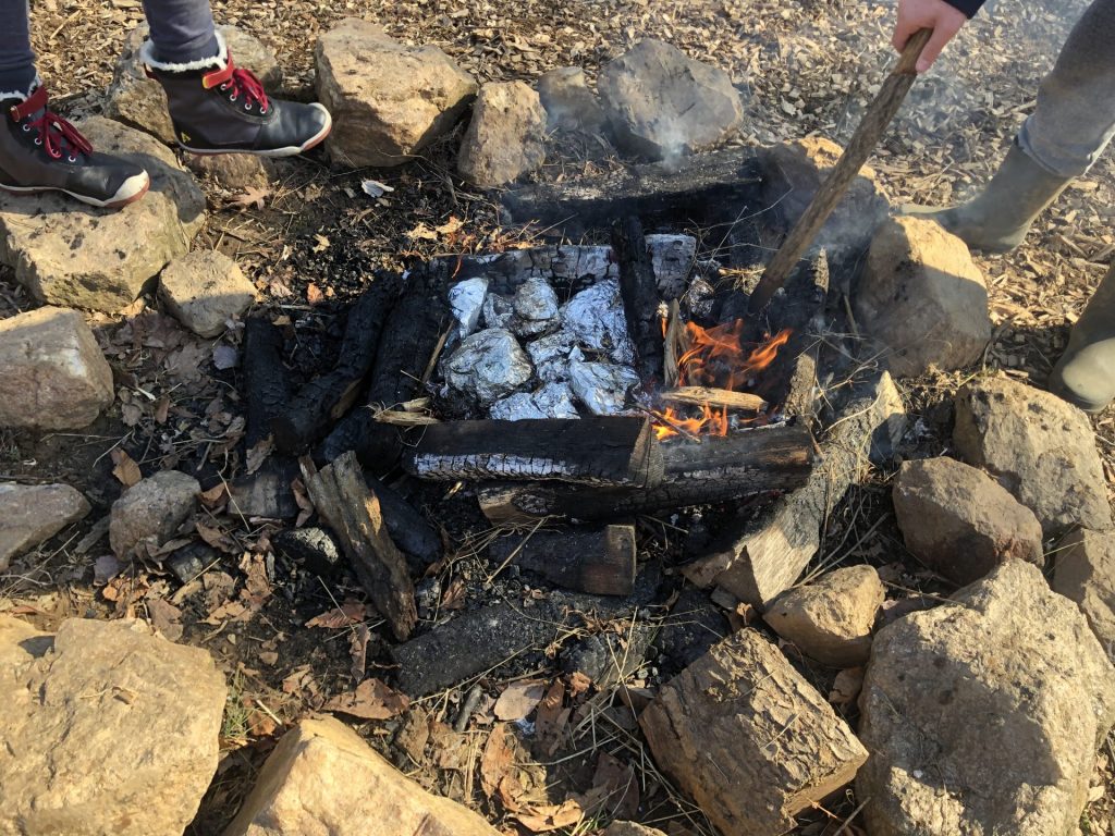 fire tending - boots and hands only