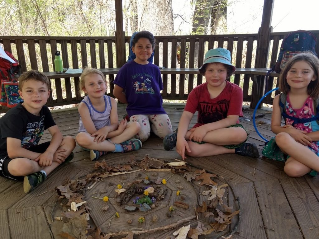kids with a mandala